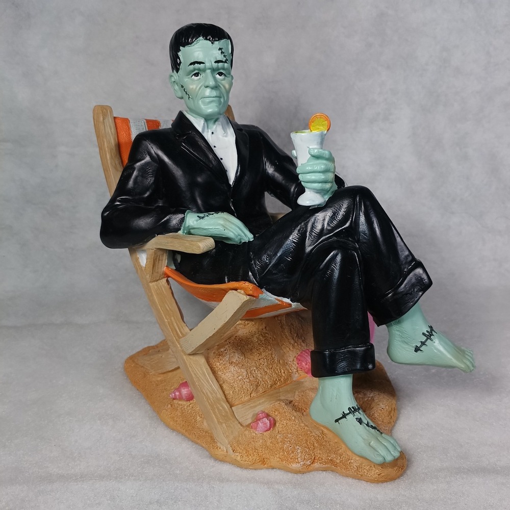 Here Lies Summer Frankenstein Beach Figurine Spooky Gothic Halloween Decor